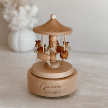 Load image into Gallery viewer, Personalised Keepsake Bundle - Carousel, Brush, Moon Rattle (Leaf)