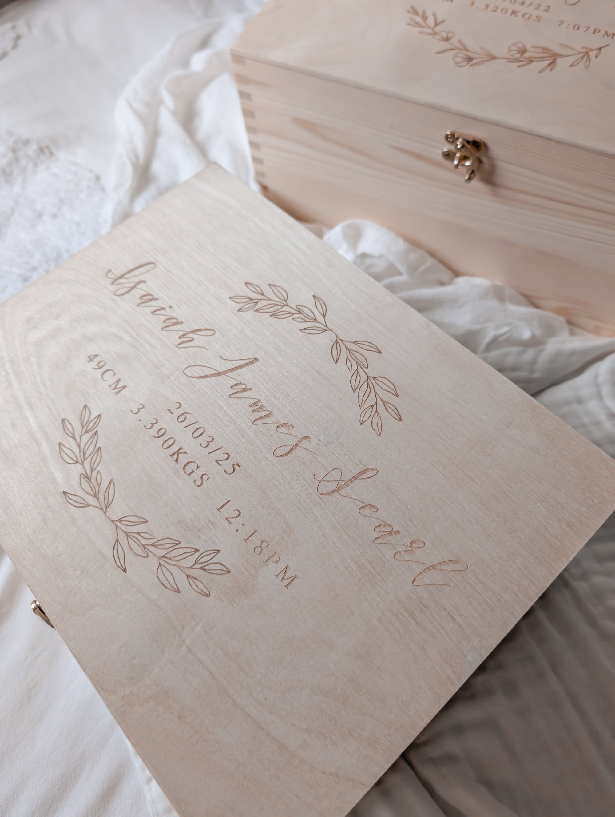 ALMOST PERFECT - Wooden Personalised Baby Keepsake Box - REGULAR
