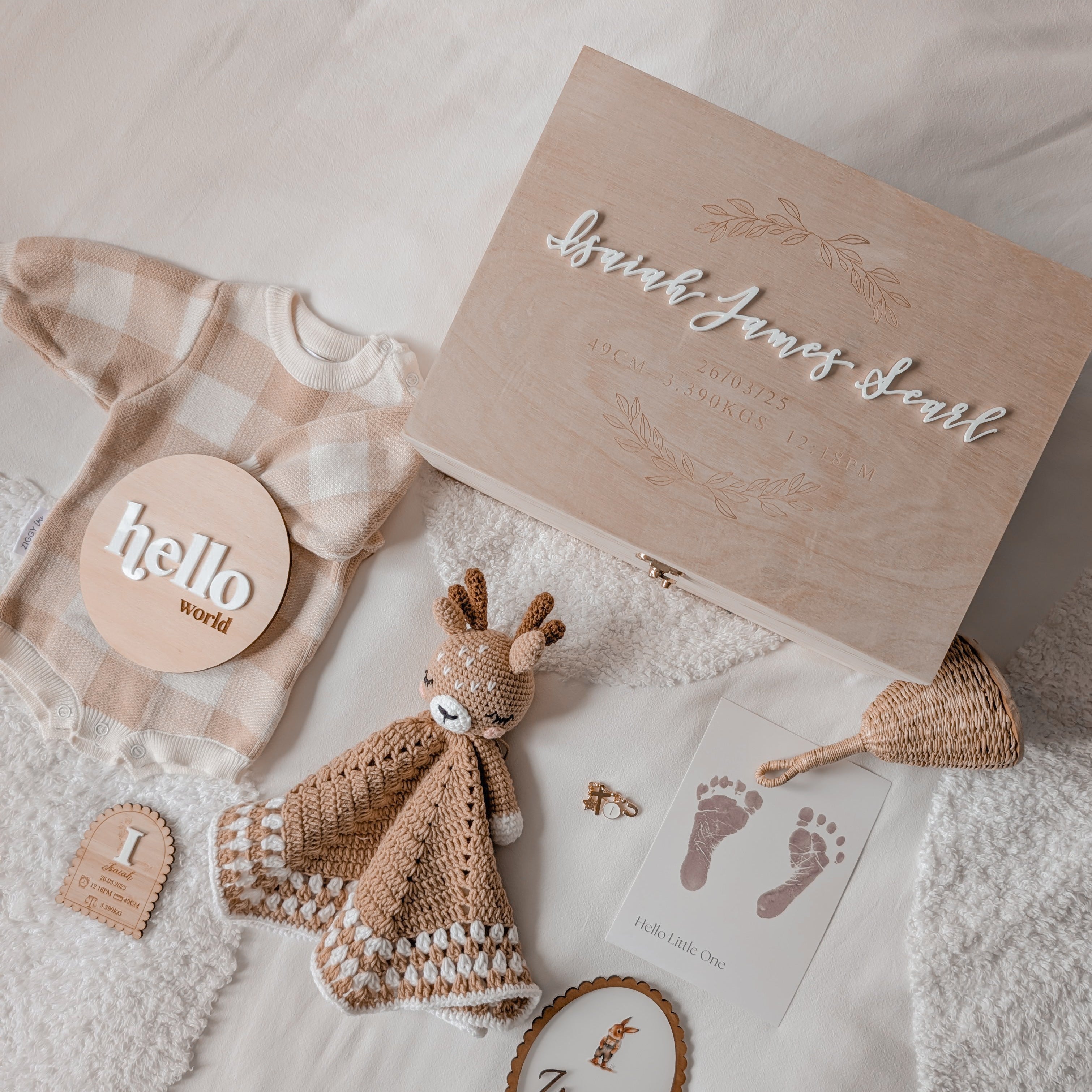 Wooden Personalised Baby Keepsake Box REGULAR (PRE ORDER EST
