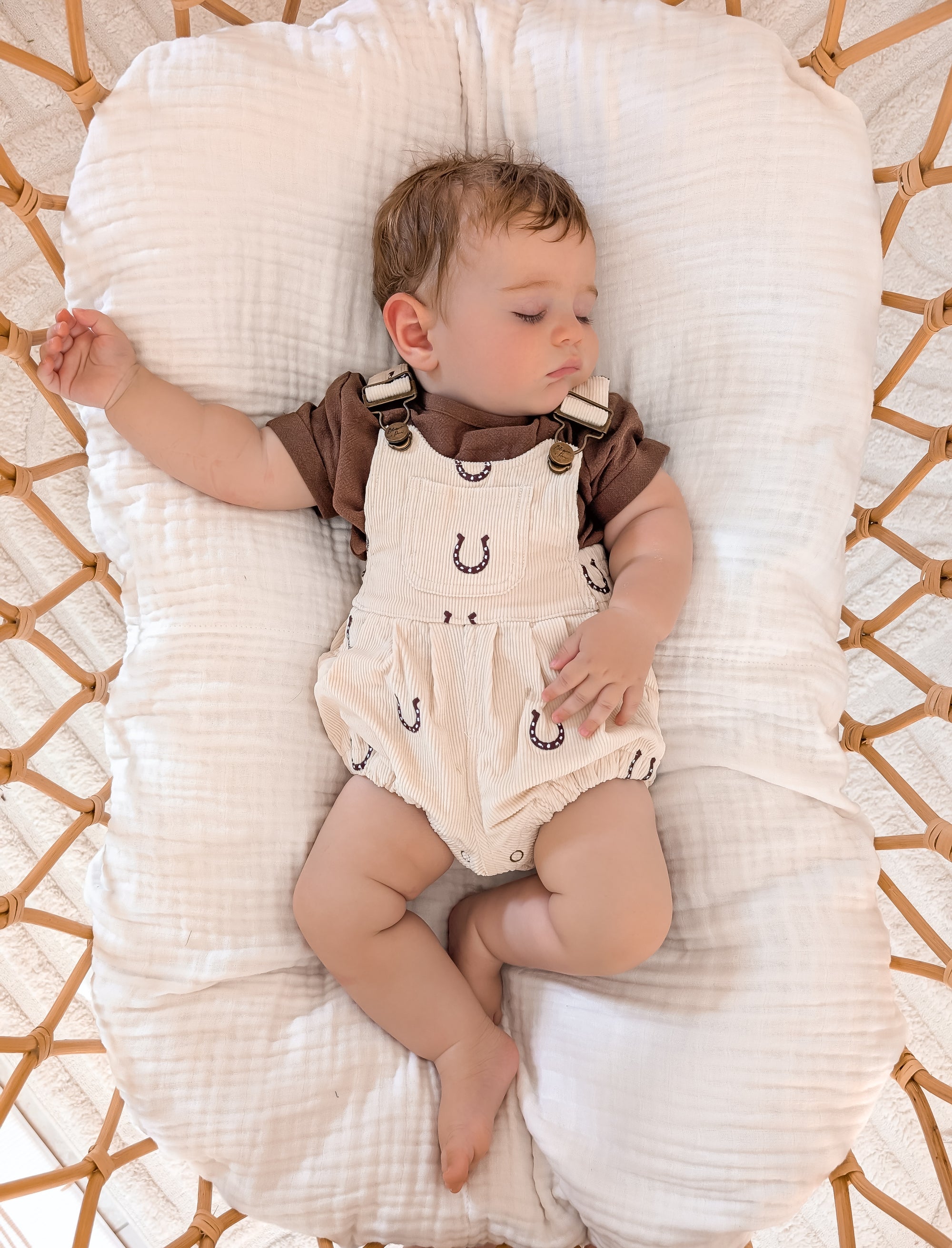 Corduroy Overall Romper - Horseshoe
