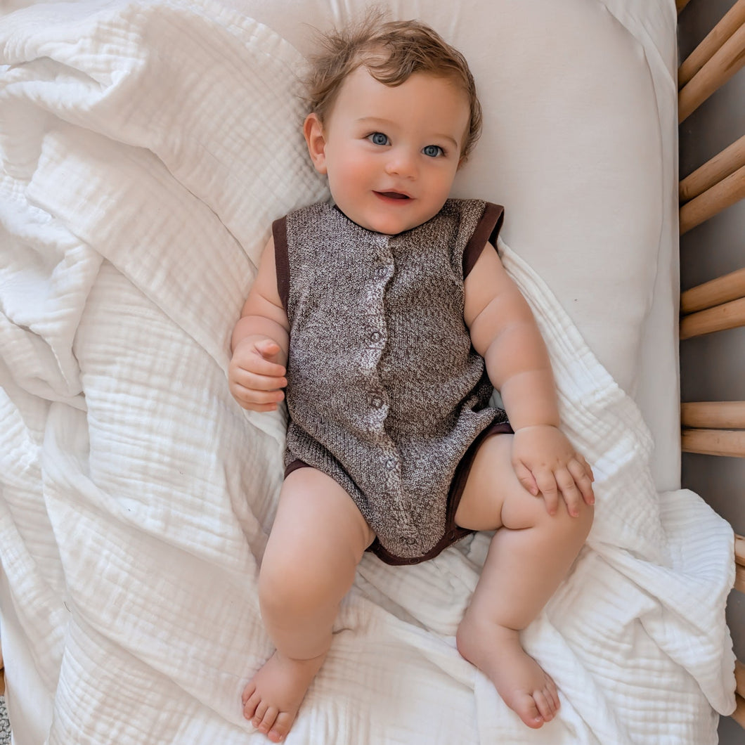 Sprinkle Knit Romper - Espresso