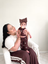 Load image into Gallery viewer, Espresso Flare Knit Set - Bow - PRE ORDER EST DISPATCH LATE DEC