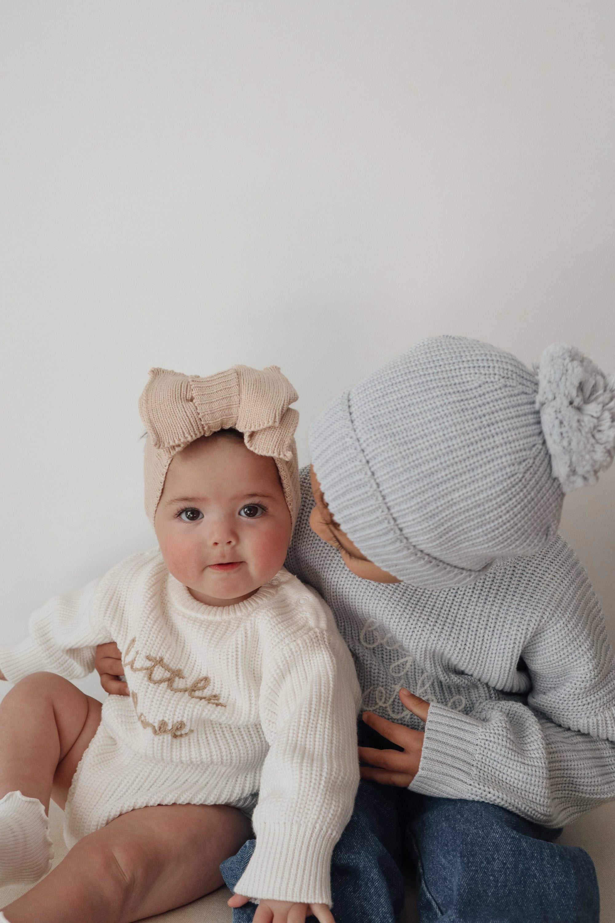 'Little Love' Long Sleeve Knit Romper - Milk