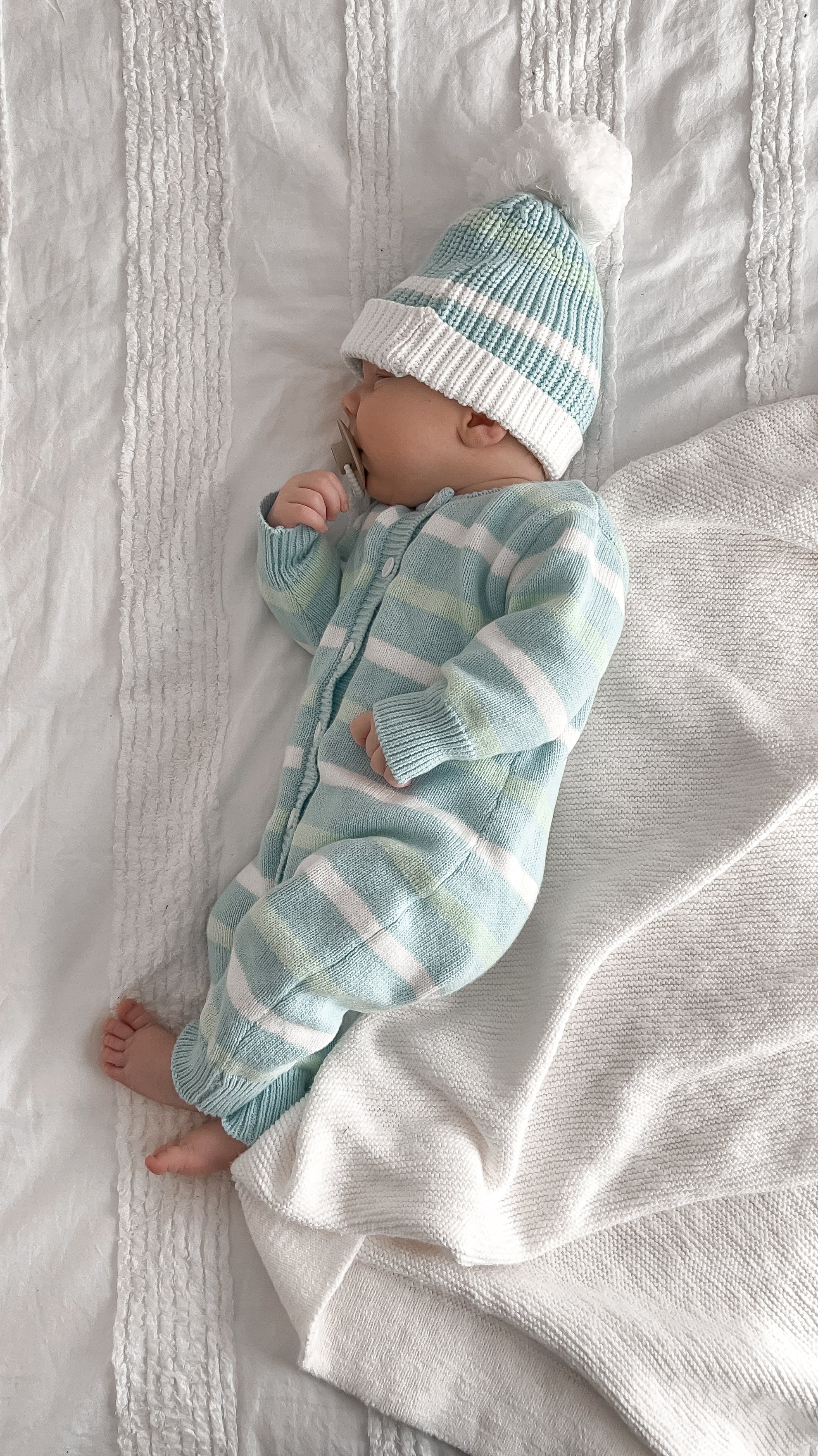 Mint Sherbet Long Sleeve Knit Romper
