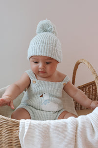 Goose Singlet Knit Romper - Periwinkle Blue