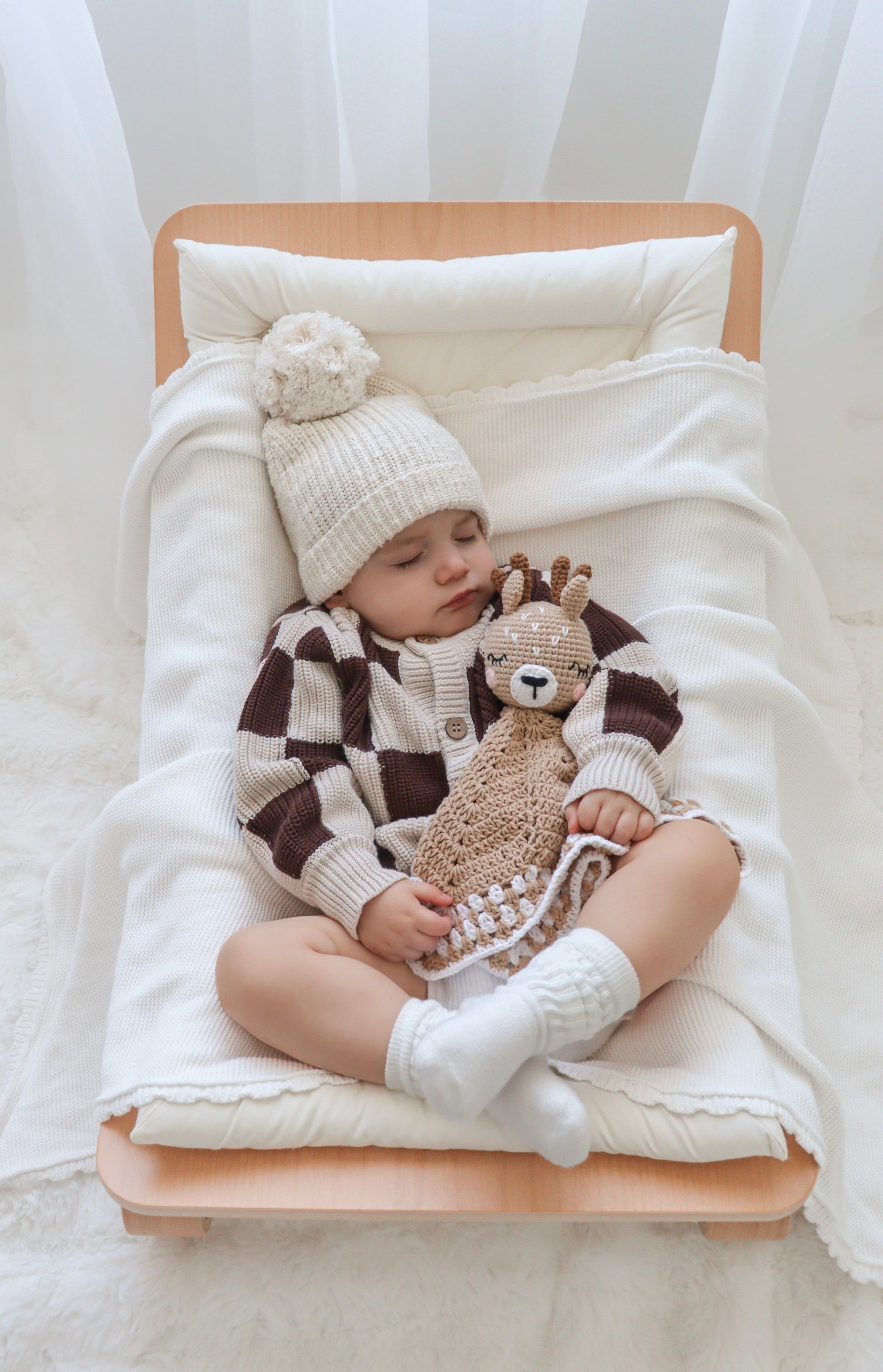 Checkered Knit Cardigan