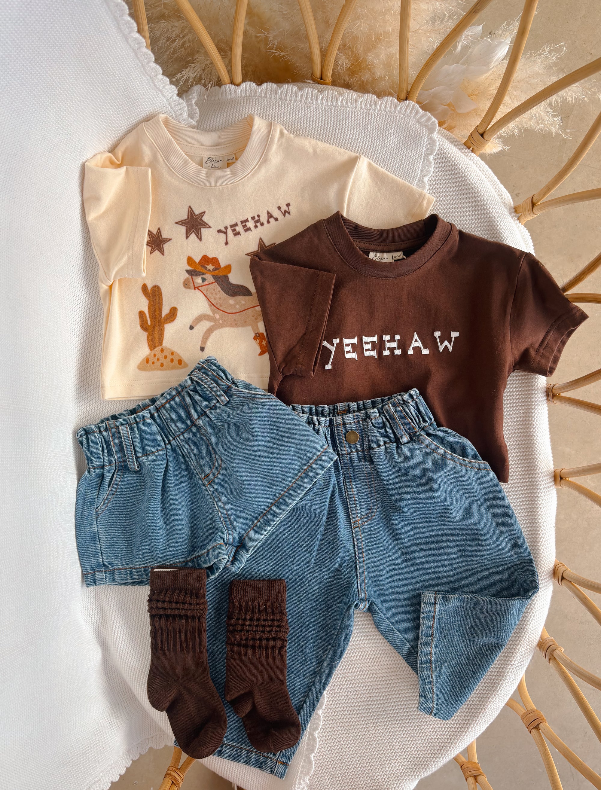 'Yeehaw' Slouch Tee - Buttermilk