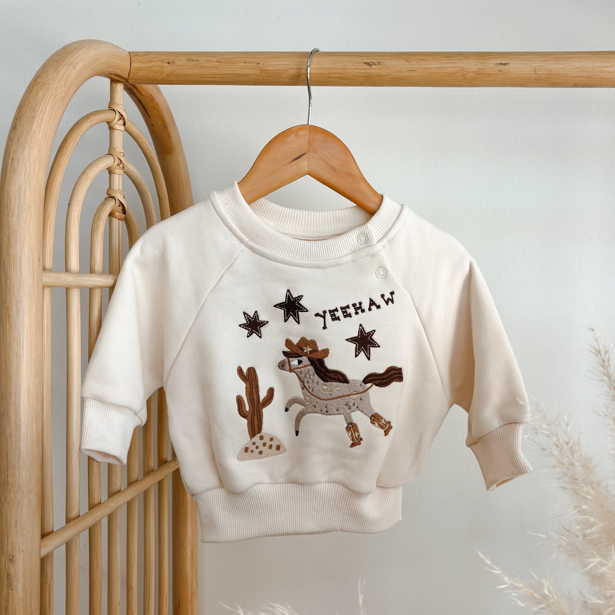 'Yeehaw' Crew Sweater - Sand