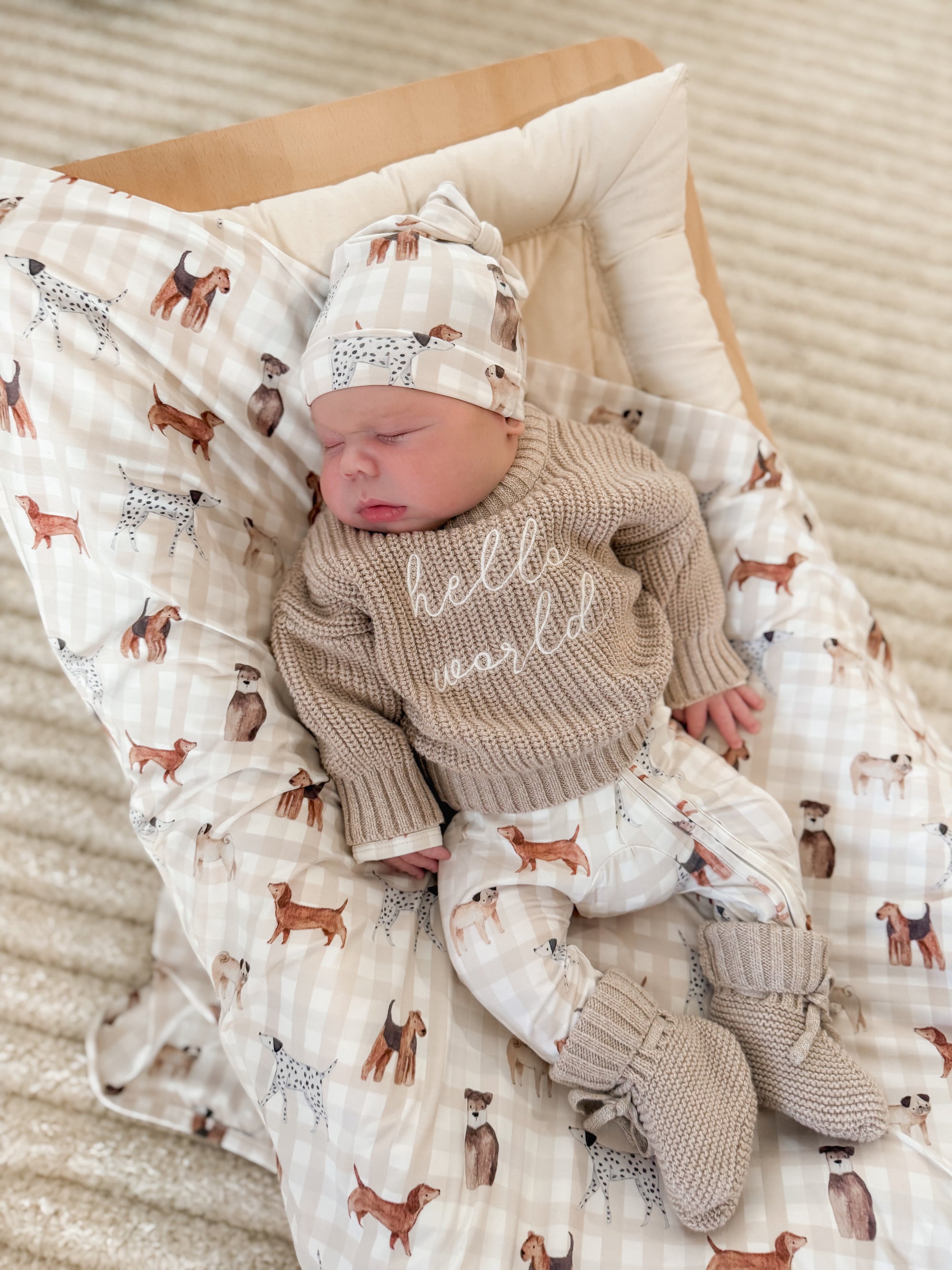 SALE Bamboo Knotted Beanie - Puppy Picnic