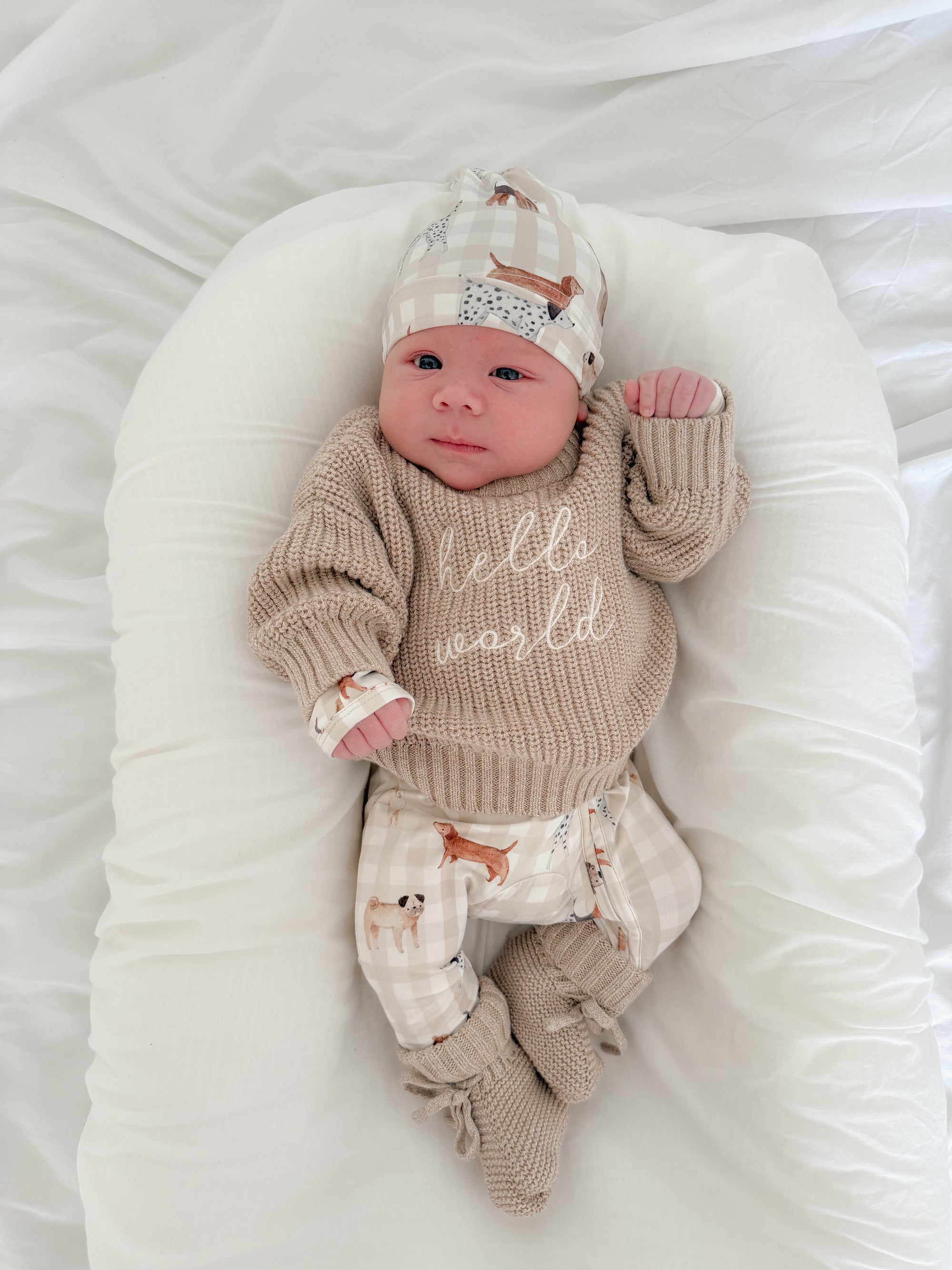 SALE Bamboo Knotted Beanie - Puppy Picnic