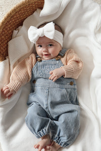 'Little Love Club' Vintage Blue Denim Overalls
