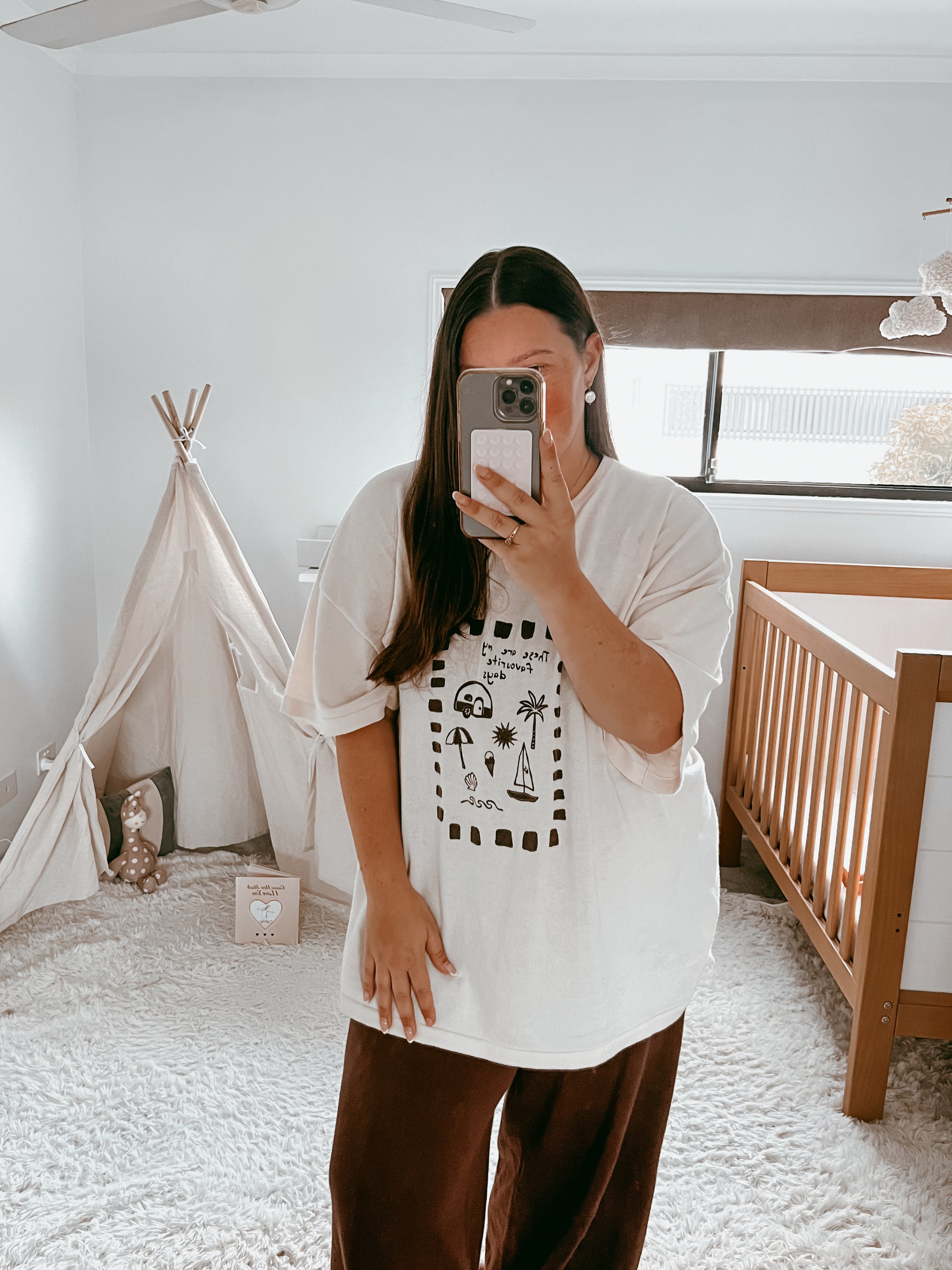 Ladies 'Favourite Days' Tee - Cream &amp; Brown