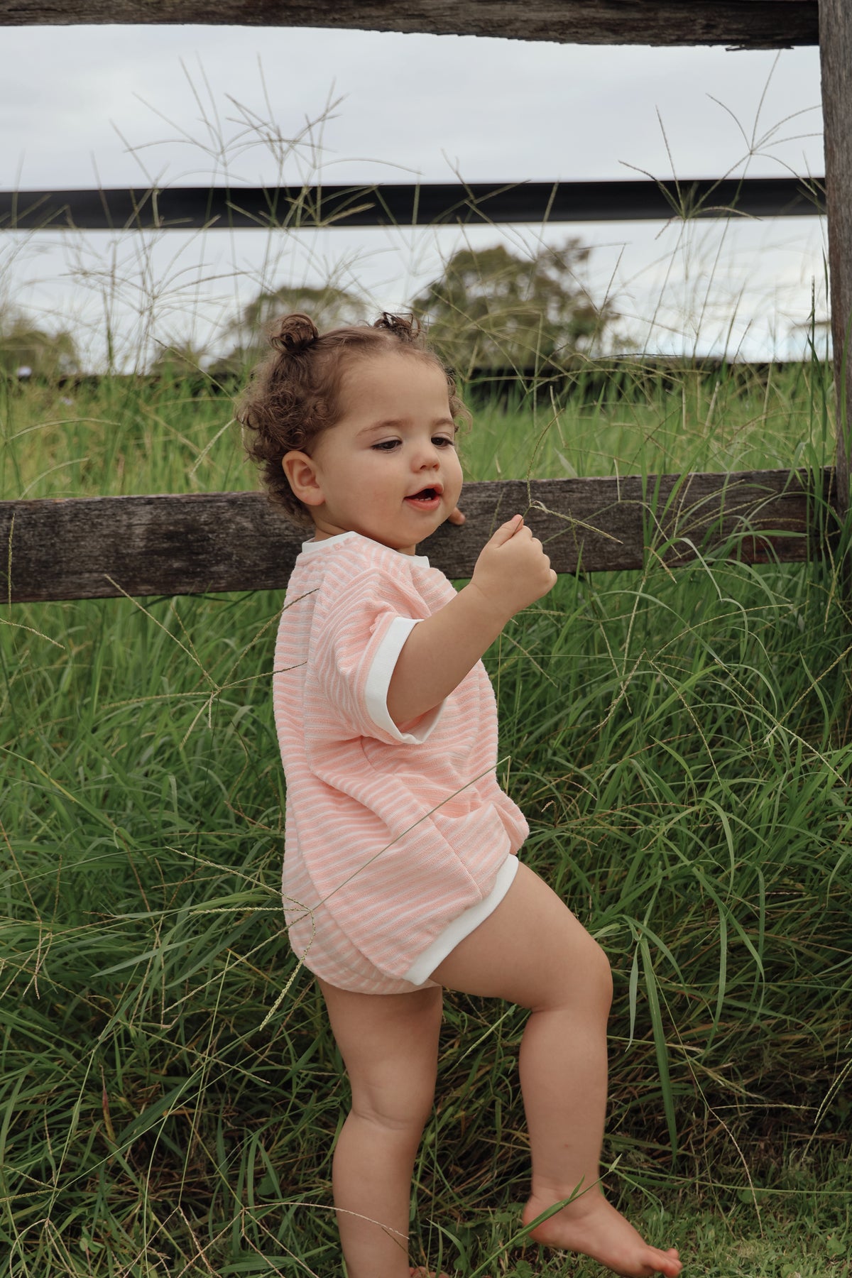 Terry Slouch Romper - Blush