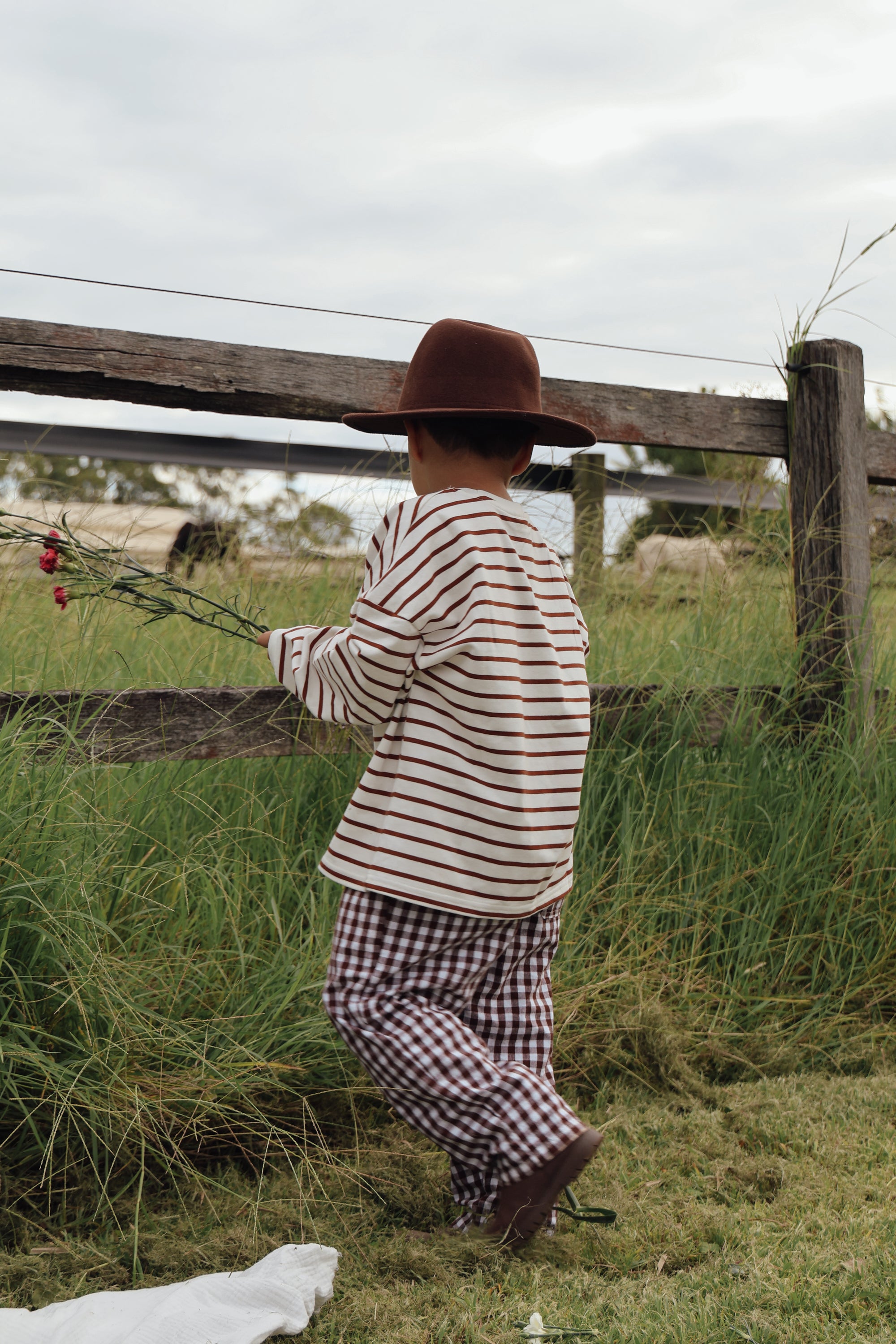 Kids Cocoa Gingham Pants