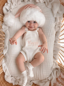 Velvet Santa Hat - Blush