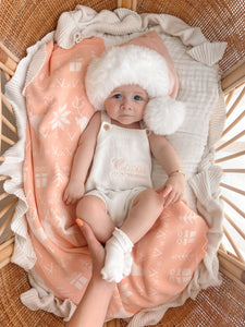 Velvet Santa Hat - Blush