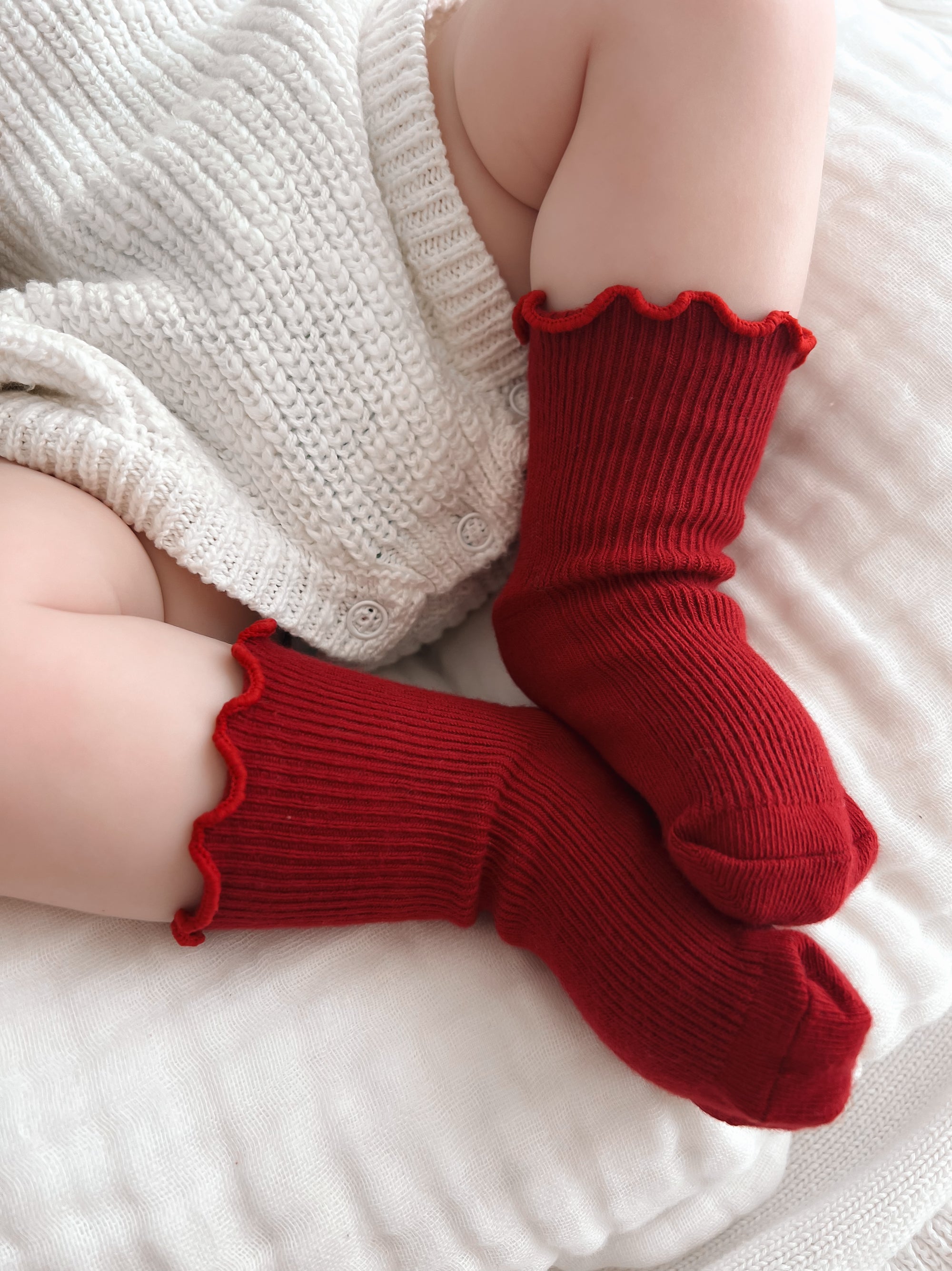 Red Frill Socks
