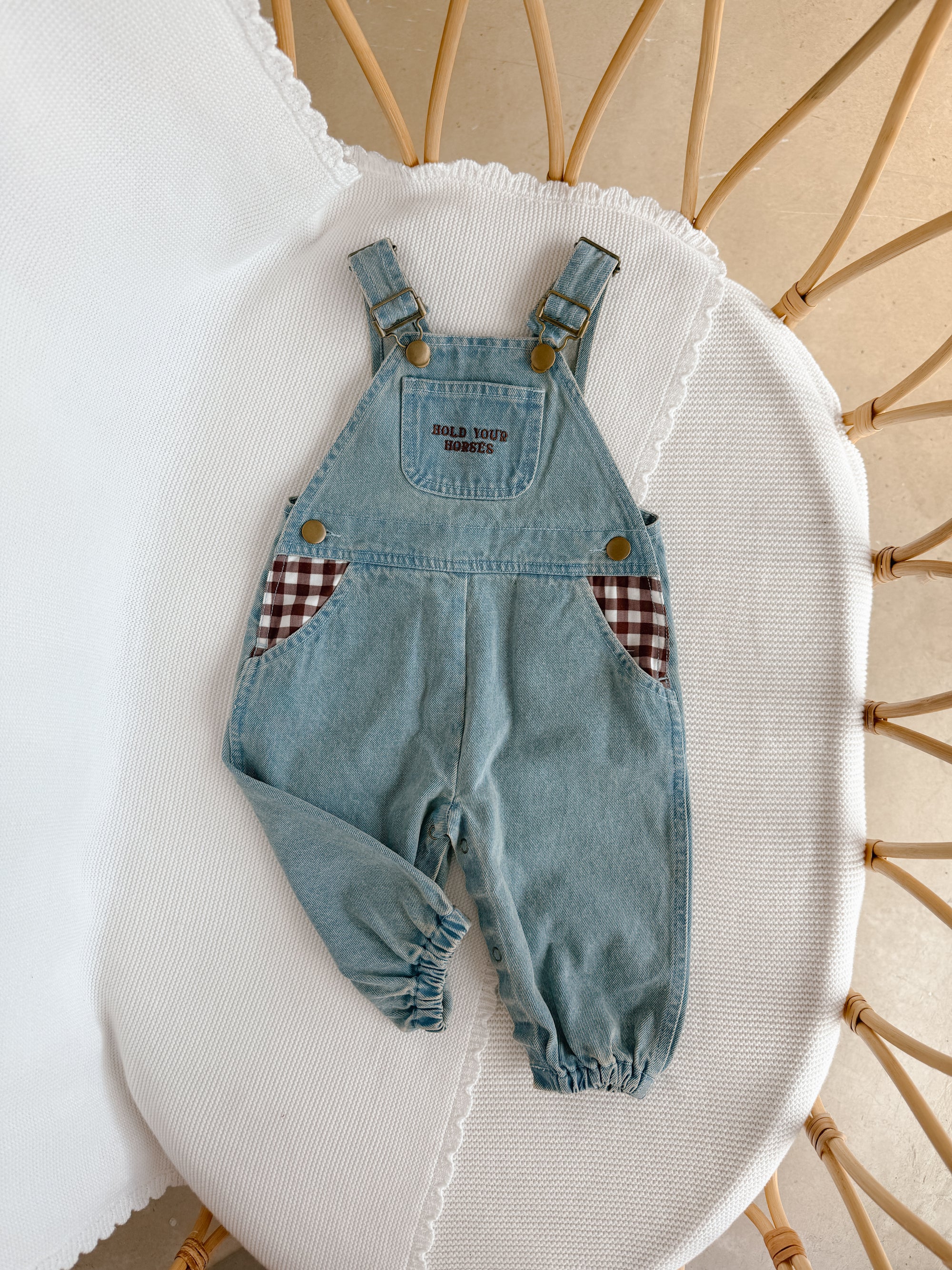 'Hold Your Horses' Denim Overalls