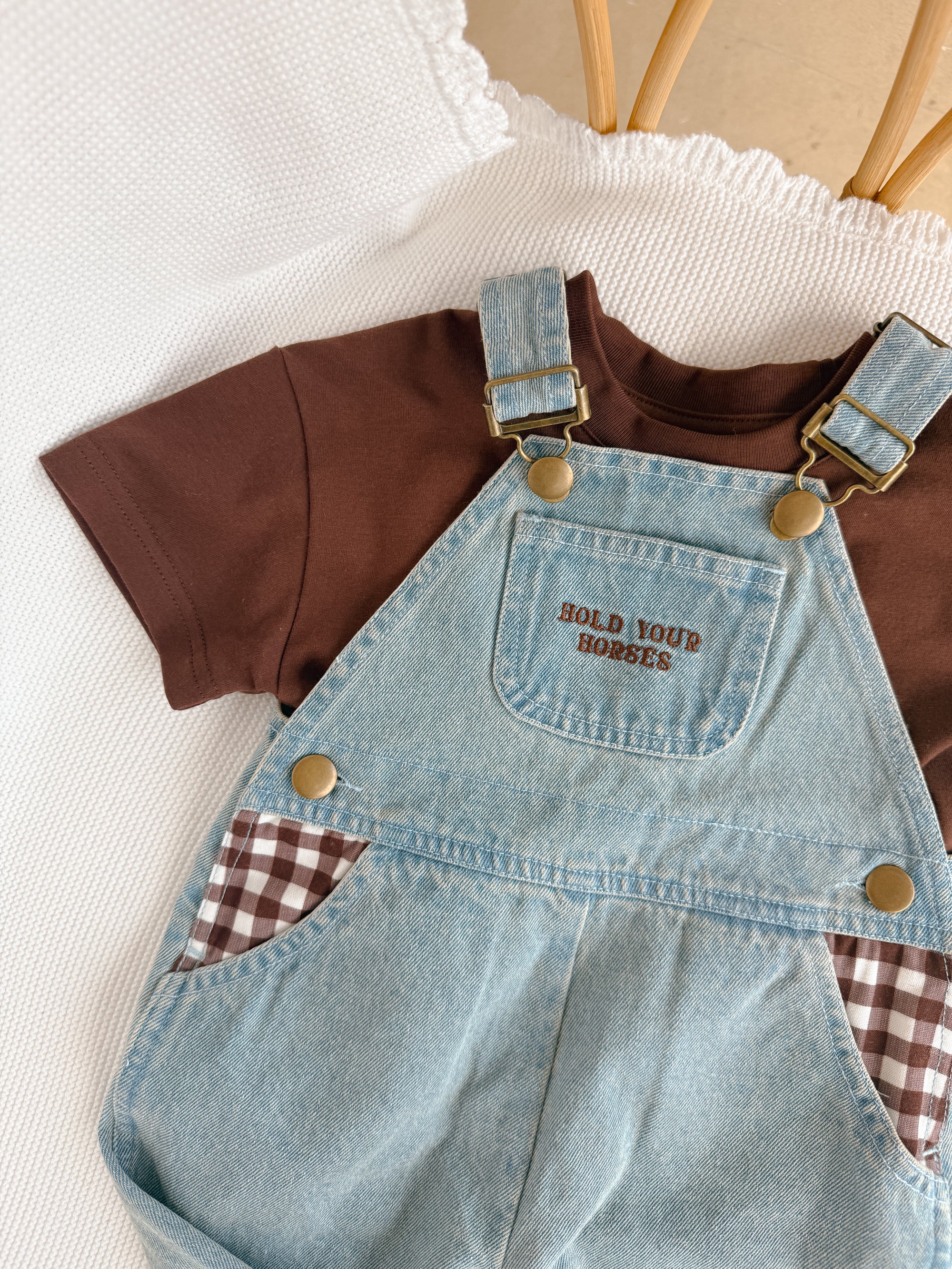 'Hold Your Horses' Denim Overalls