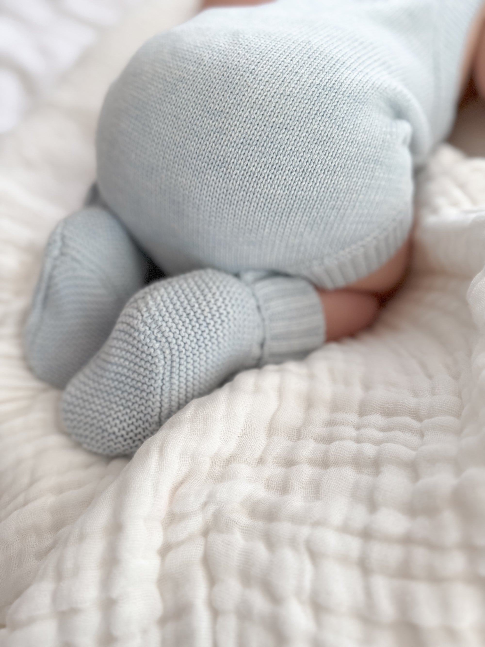 Mini Knit Booties - Powder Blue