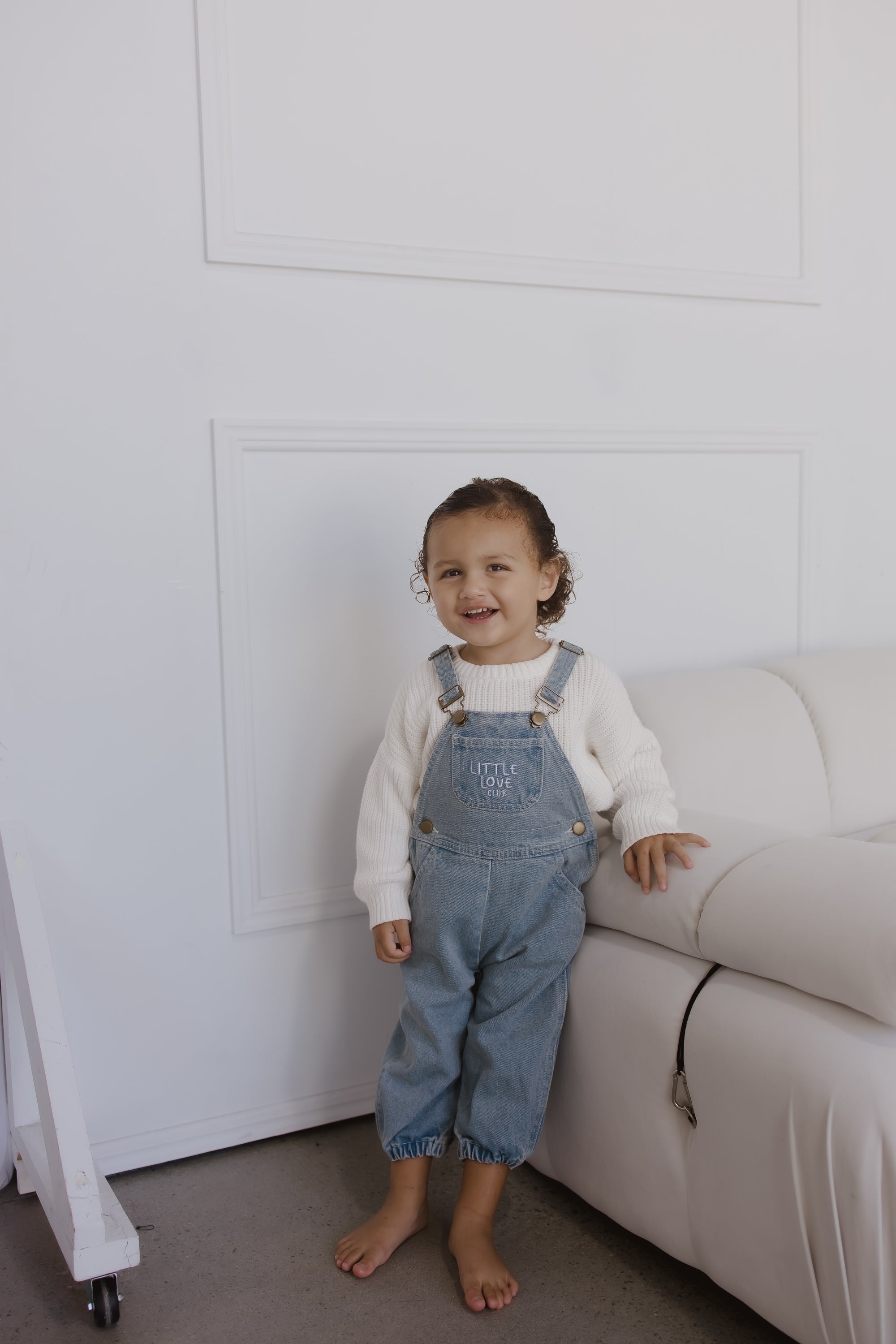 'Little Love Club' Vintage Blue Denim Overalls