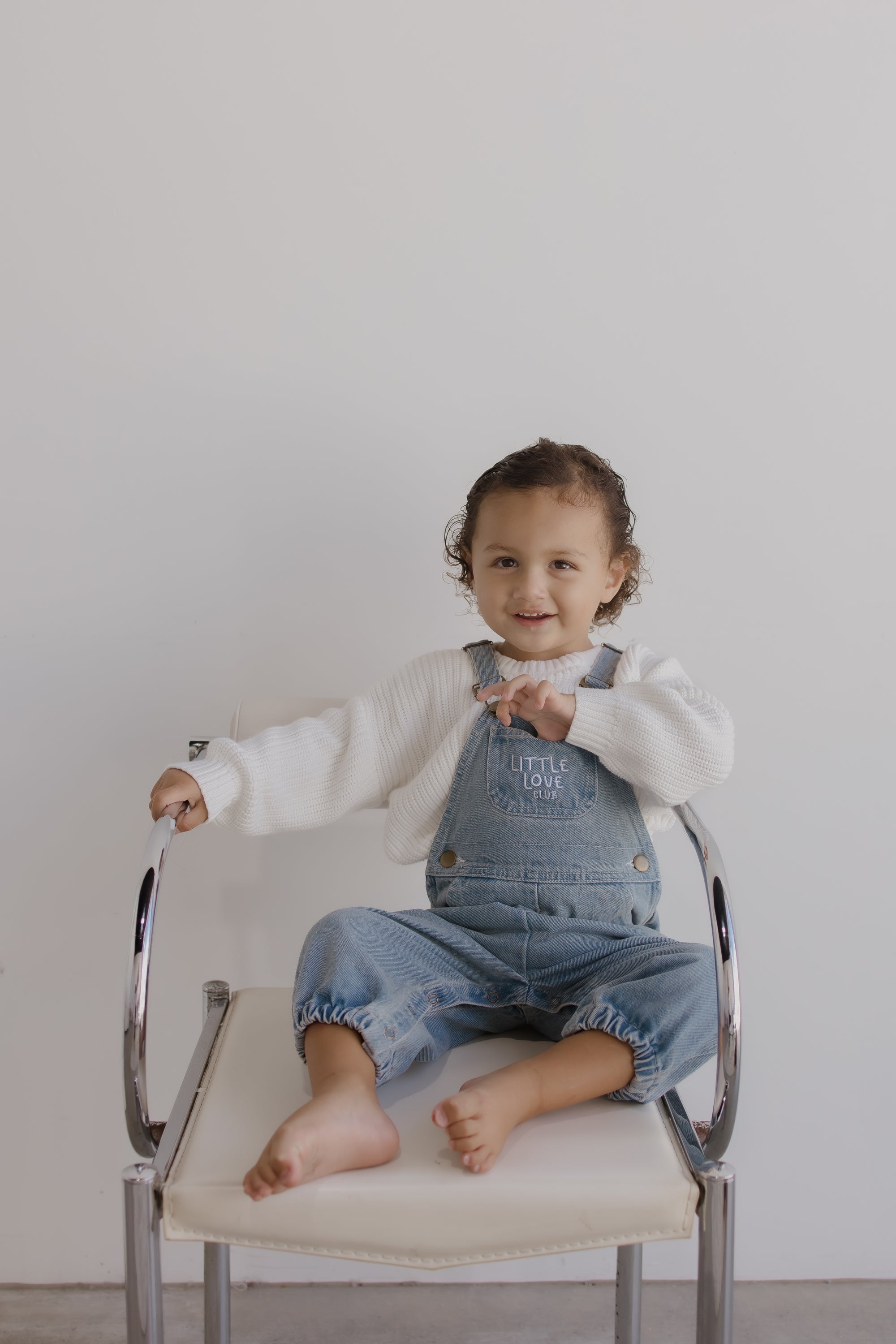 'Little Love Club' Vintage Blue Denim Overalls