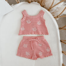 Load image into Gallery viewer, Daisy Knit Tie Set - Blush