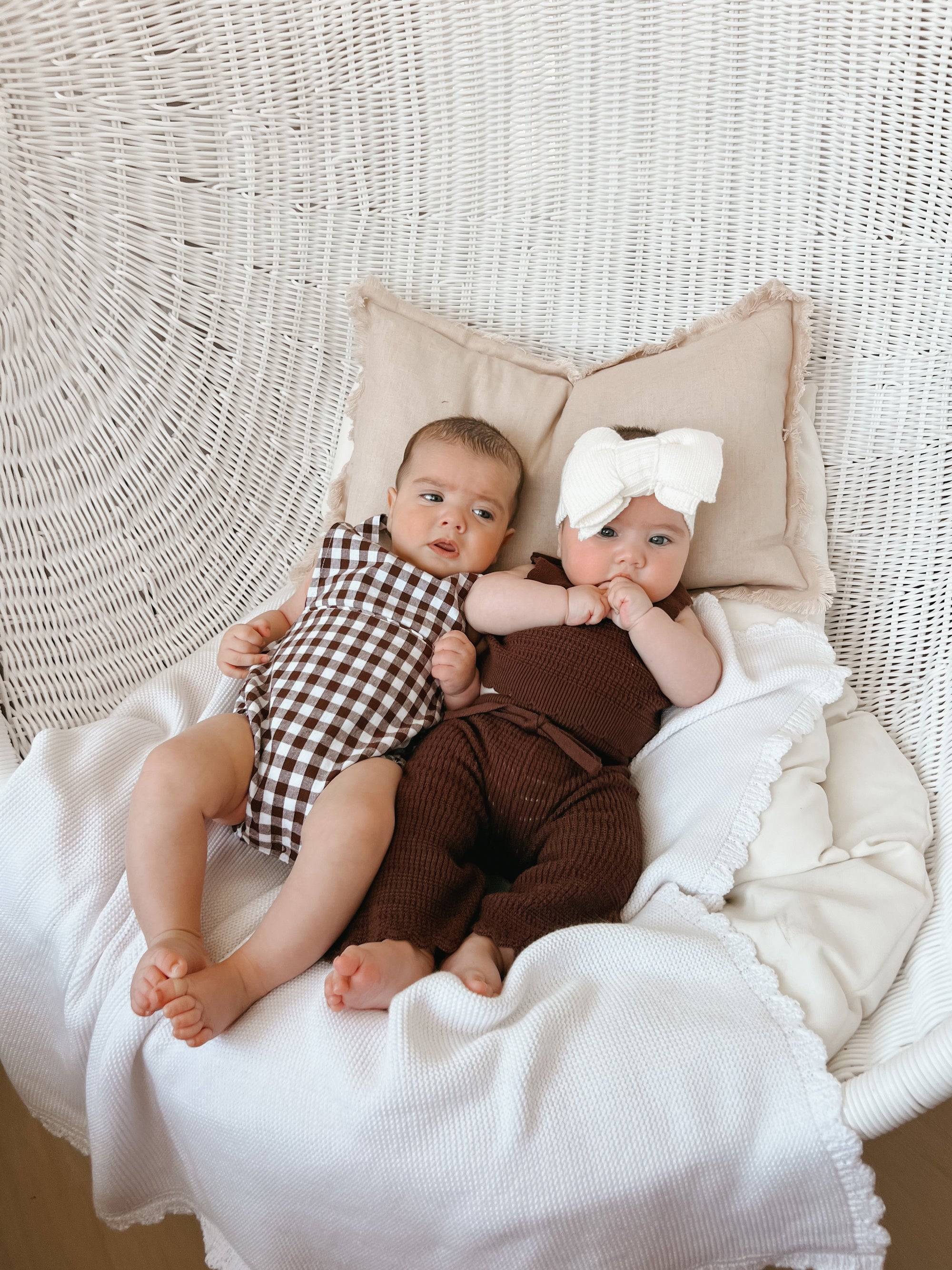 Cocoa Gingham - Cross Back Romper