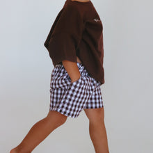 Load image into Gallery viewer, Kids Cocoa Gingham Shorts