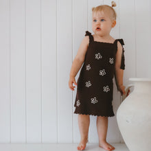 Load image into Gallery viewer, Daisy Shoulder Tie Knit Dress - Espresso