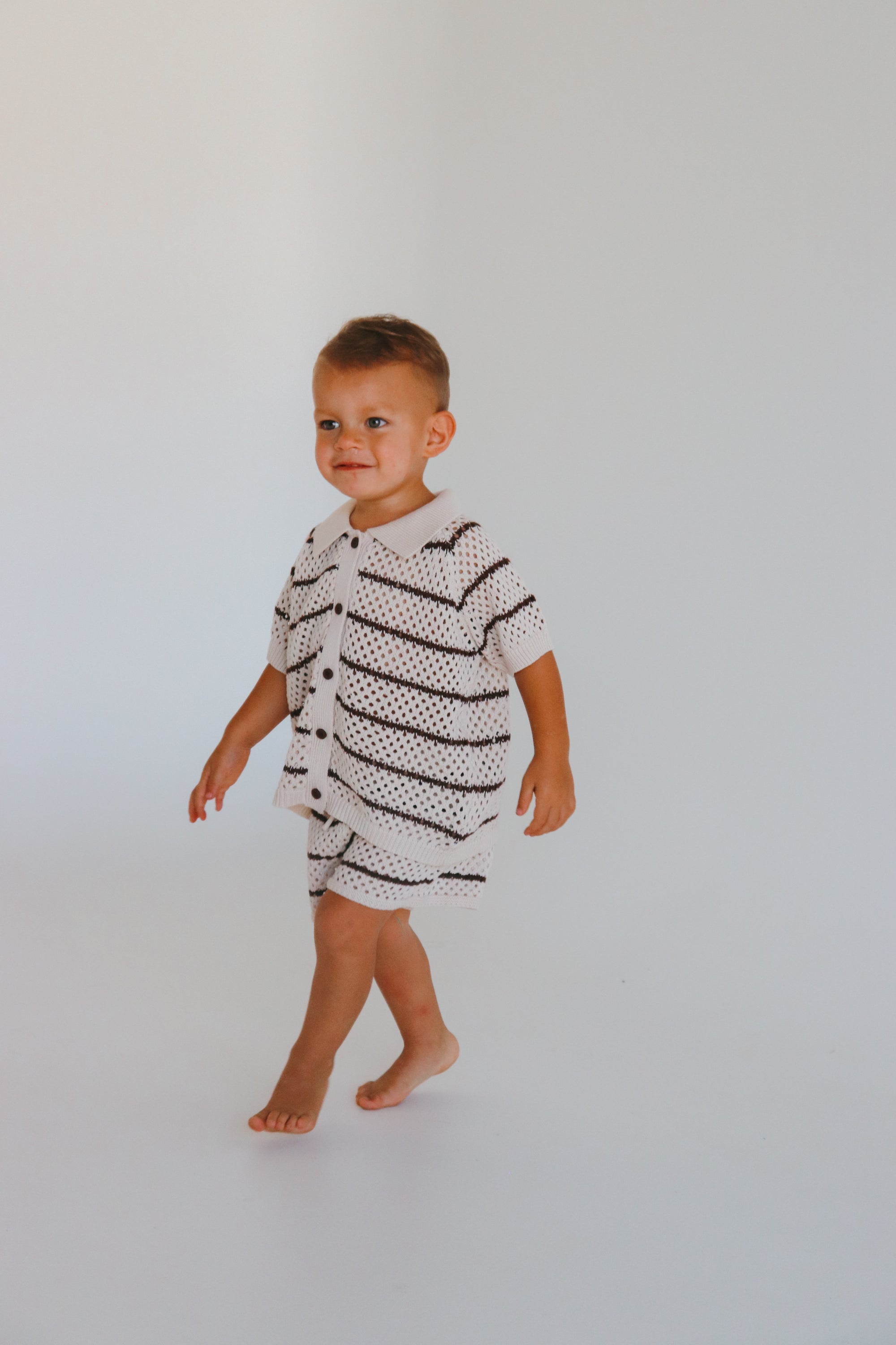 Espresso Stripe - Button Down Set