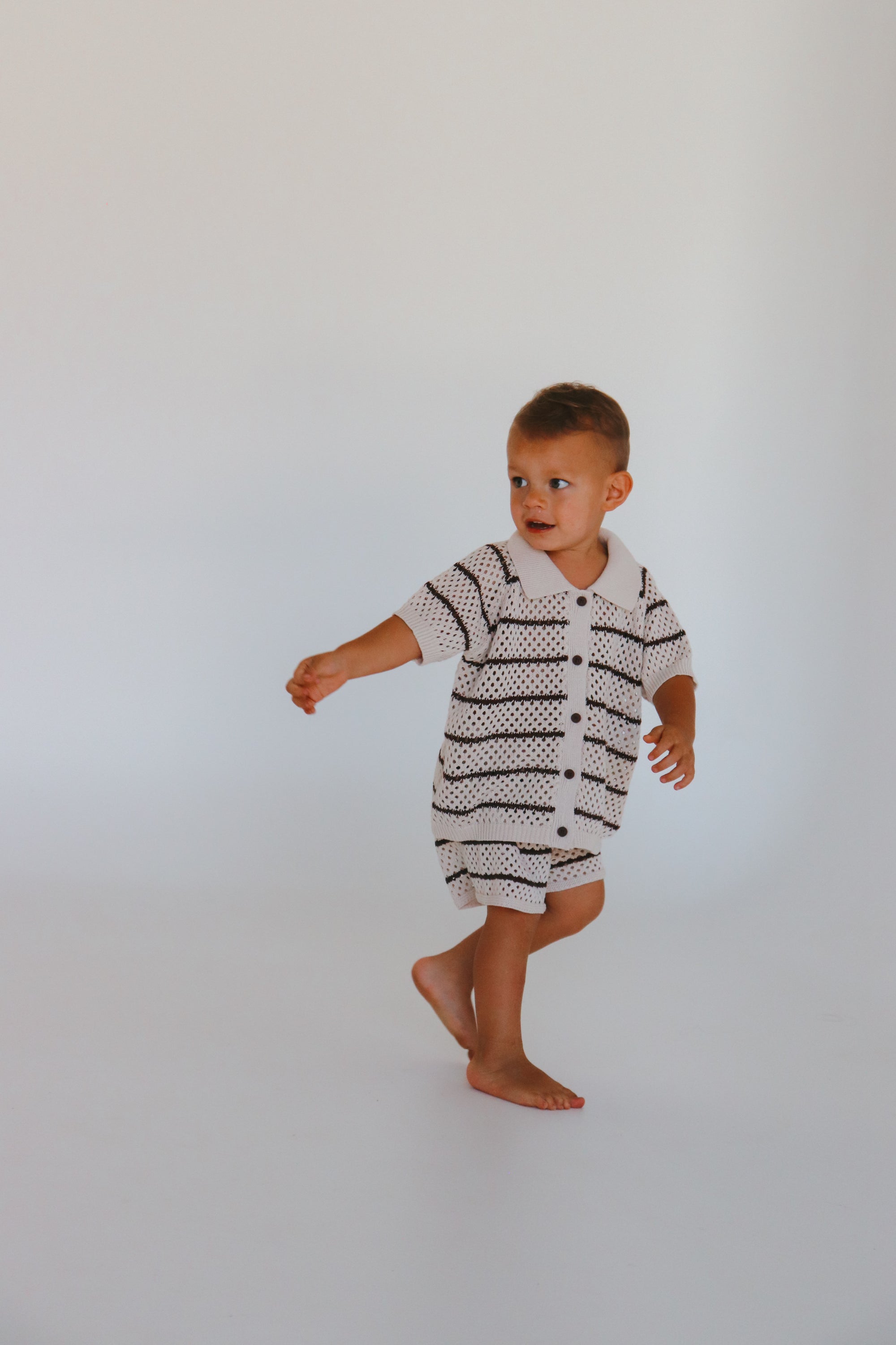 Espresso Stripe - Button Down Set