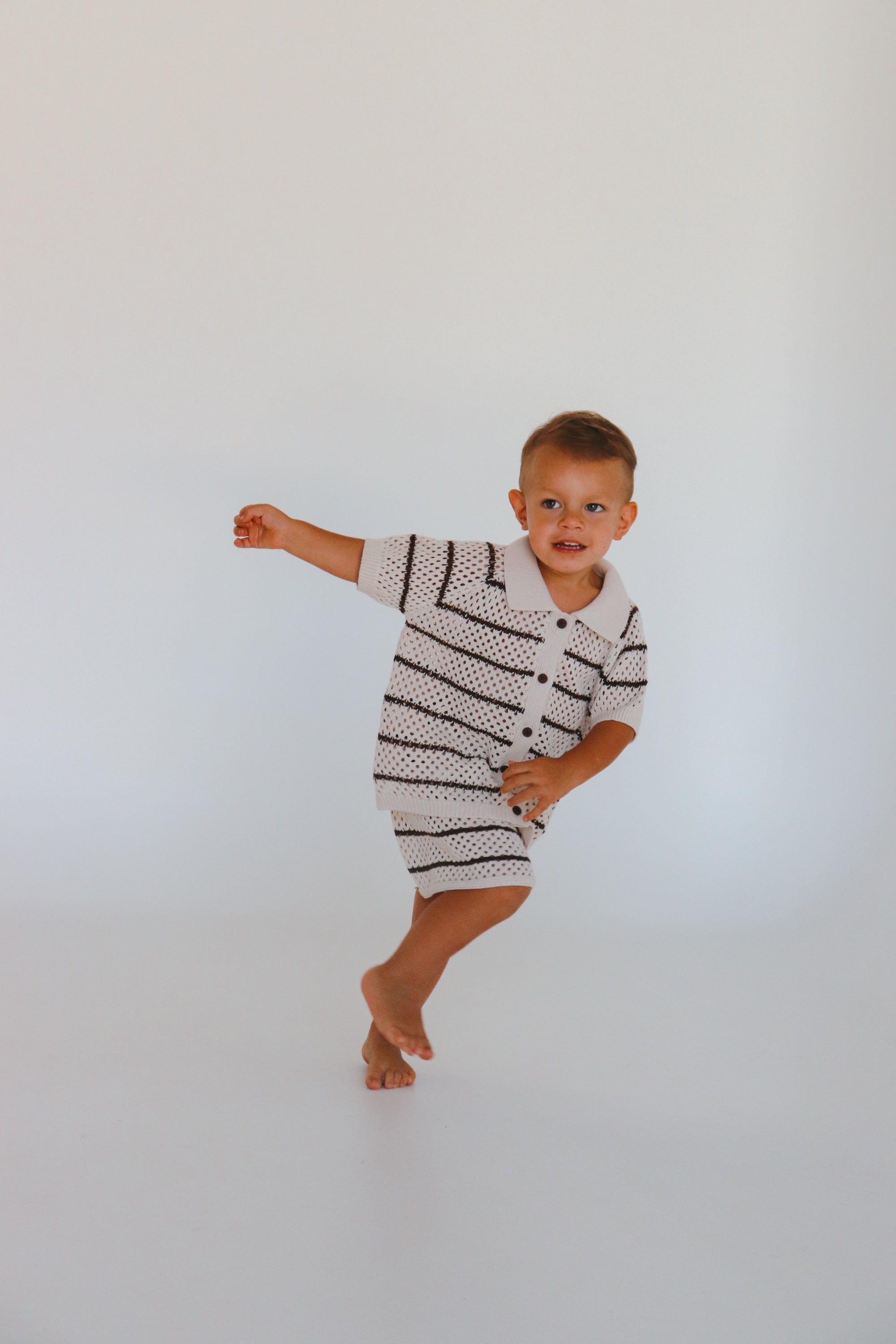 Espresso Stripe - Button Down Set