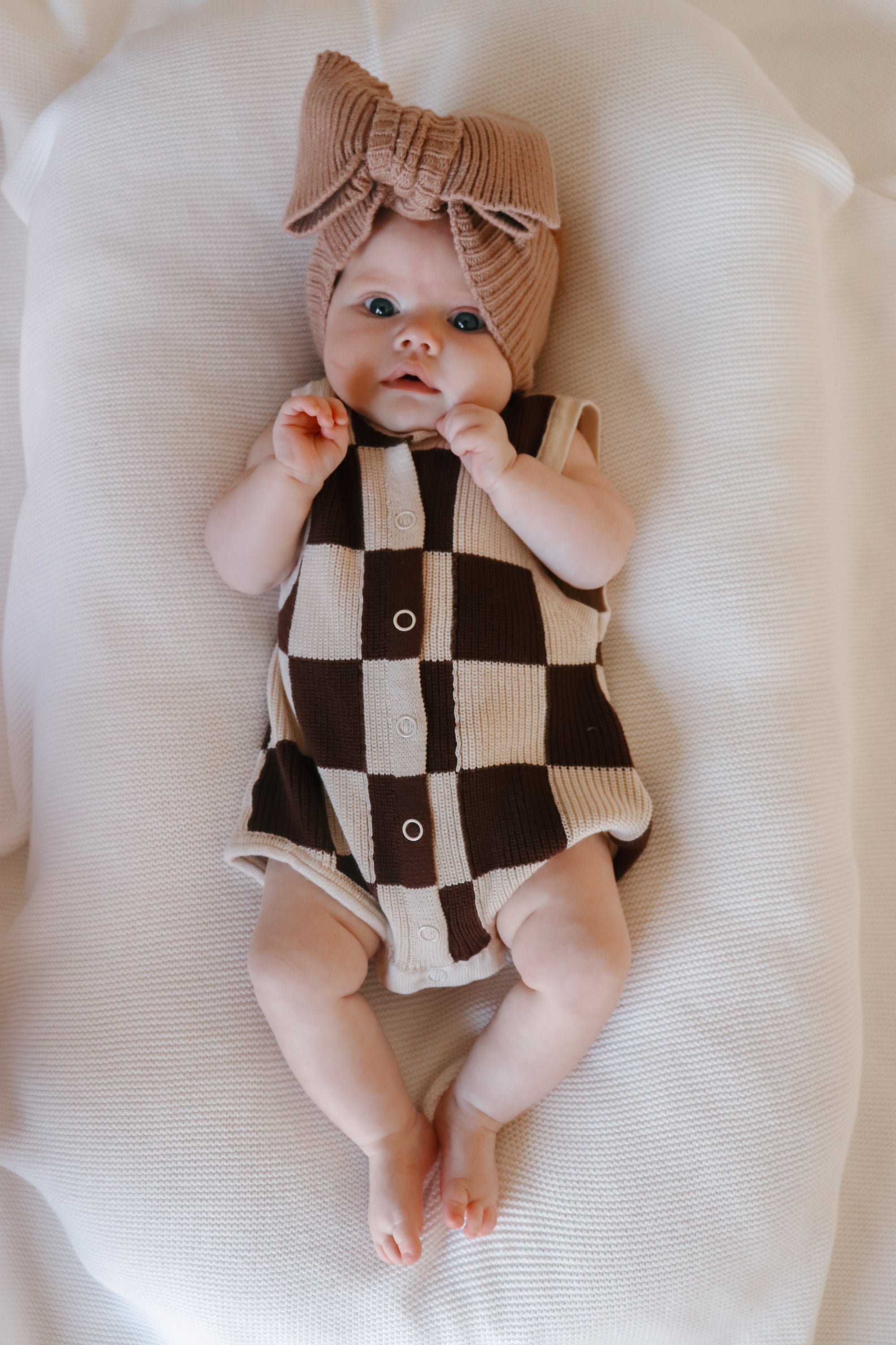 Espresso Check Knit Romper