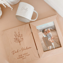 Load image into Gallery viewer, &#39;Our First Father&#39;s Day 2024&#39; Personalised Wooden Photo Frame