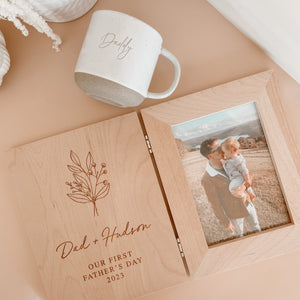 Personalised Our First Father's Day 2023 Wooden Photo Frame