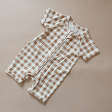 Load image into Gallery viewer, Short Sleeve Baby Zip Growsuit