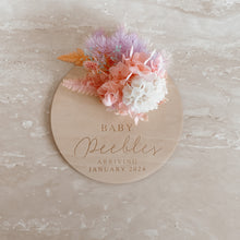 Load image into Gallery viewer, Dried Floral Pregnancy Announcement Plaque