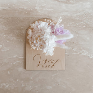 Dried Floral Announcement Plaque