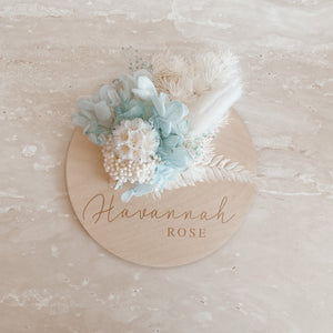 Dried Floral Announcement Plaque