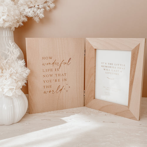 'How Wonderful Life Is' Quote Wooden Photo Frame