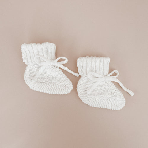Mini Knit Booties - Milk