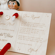 Load image into Gallery viewer, Wooden Elf Arrival Postcard - Personalisation Available