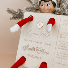Load image into Gallery viewer, Wooden Elf Arrival Postcard - Personalisation Available