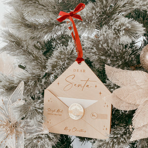 'Letter To Santa' Wooden Envelope Ornament - Personalisation Available