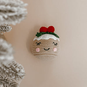 Christmas Pudding Crochet Rattle