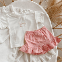Load image into Gallery viewer, Blush Linen Ruffle Shorts