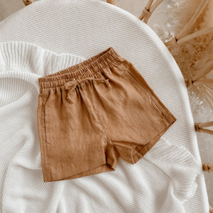 Bronze Linen Shorts