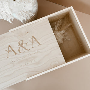 Wedding + Anniversary Wooden Personalised Keepsake Box