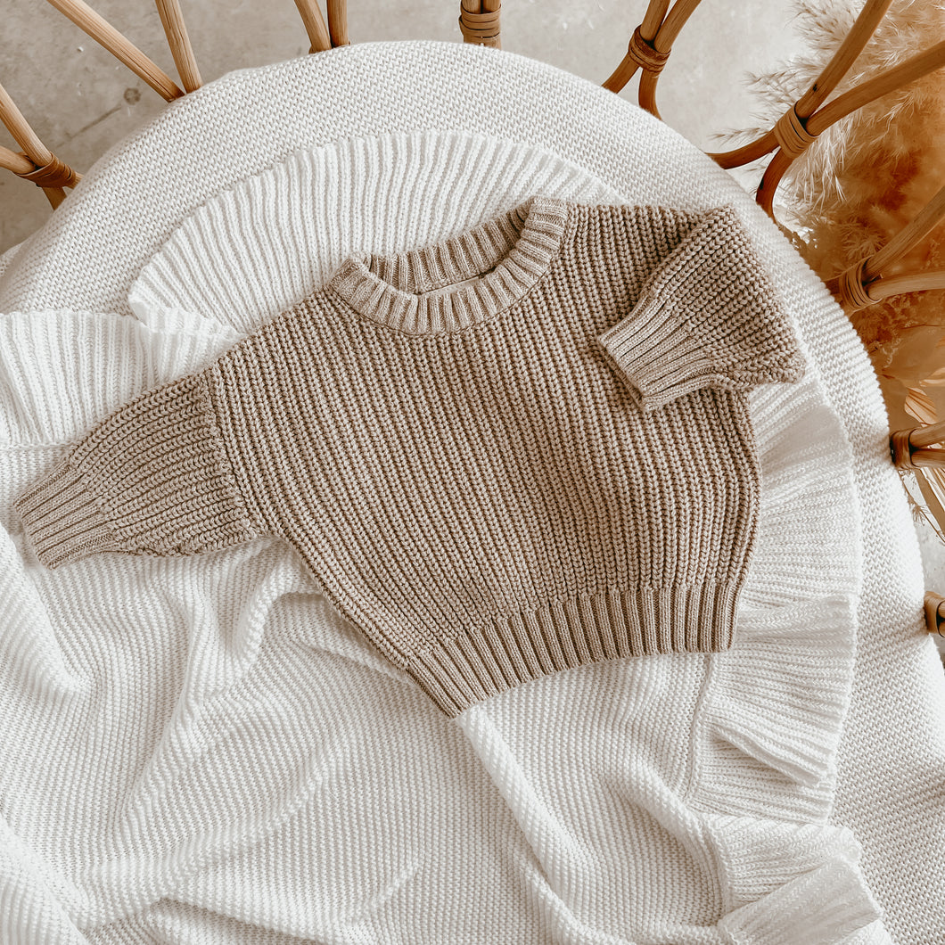 Mini Knit Sweater - Fawn